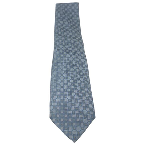 Valentino Blue Geometric Silk Tie – 100% Luxury Italian Designer Necktie - Picture 7 of 8
